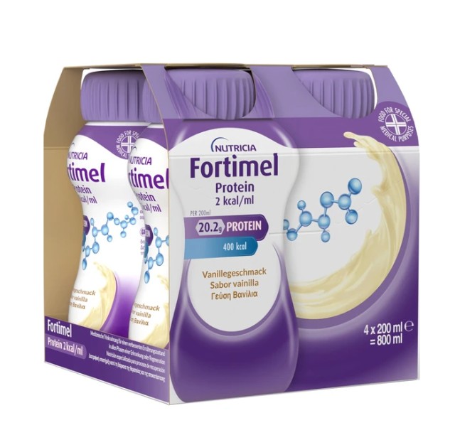 Fortimel Protein 2 Kcal Υπερπρωτεϊνικό Ρόφημα με γεύση Βανίλια, 4x2...