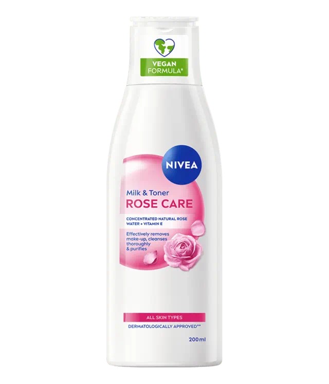 Nivea Milk & Toner Rose Care Γαλάκτωμα Καθαρισμού με Ροδόνερο, 200ml
