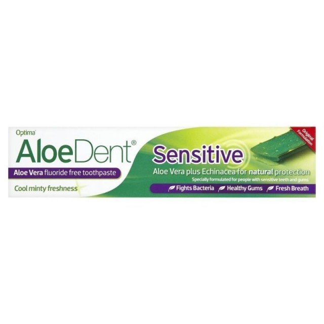Optima Aloe Dent Sensitive Toothpaste Οδοντόκρεμα Αλόης για τα Ευαίσθητα Ούλα, 100ml