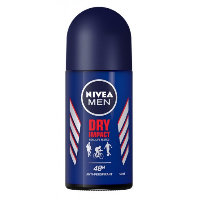 Nivea Men Dry Impact Plus Anti Perspirant Ανδρικό Αποσμητικό Roll-on 48ωρης Προστασίας, 50ml