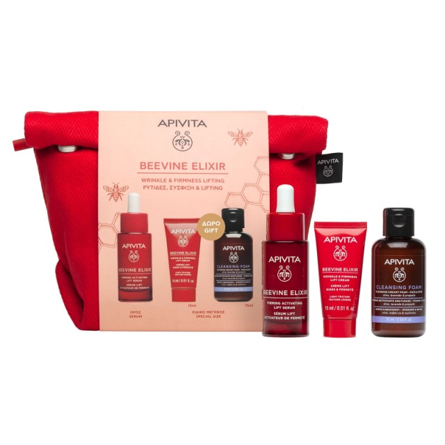 Apivita Promo Beevine Elixir με Beevine Elixir Serum Ορός Προσώπου για Σύσφιξη και κατά των Ρυτίδων 30ml + Κρέμα Προσώπου Σύσφιξης και κατά των Ρυτίδων 15ml + Αφρός Καθαρισμού 75ml