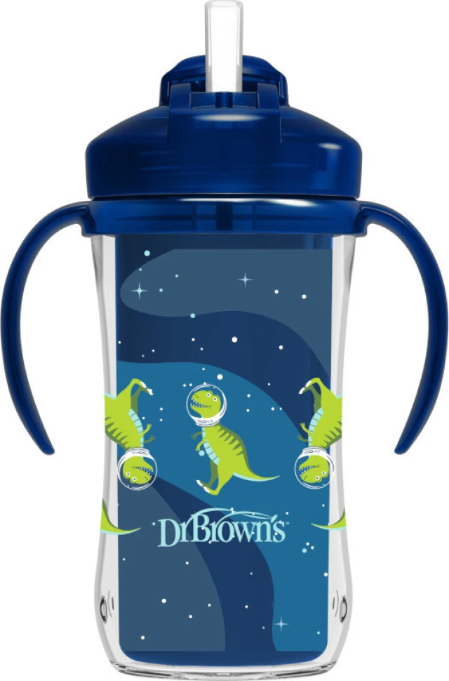 Dr Browns Children's Cup with Handles and Straw Made of Plastic Blue ...