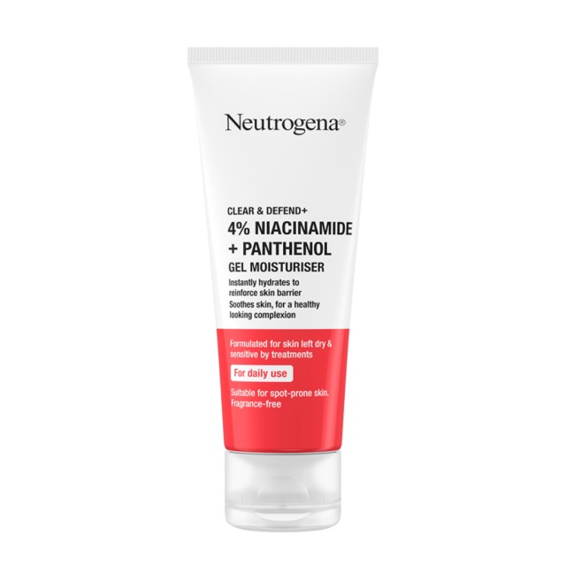 Neutrogena Clear & Defend+ 4% Niacinamide & Panthenol Gel Moisturiser Ενυδατικό Τζελ Προσώπου, 50ml