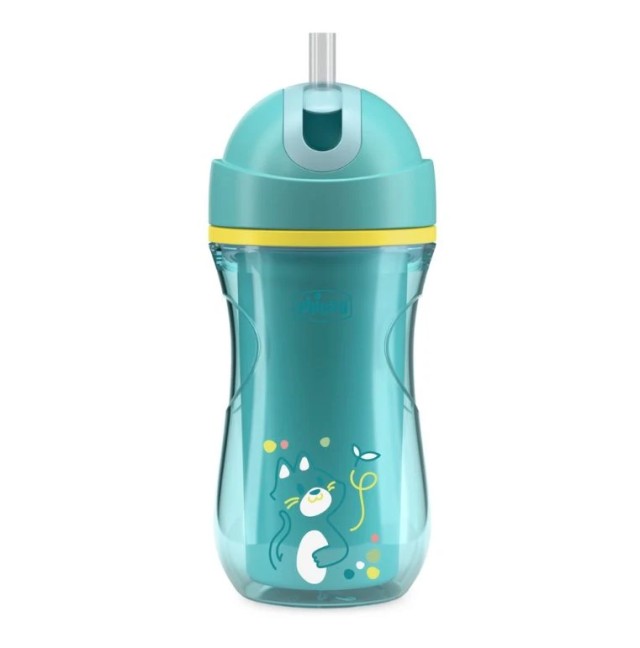 Chicco Sport Cup Εκπαιδευτικό Κύπελλο με Καλαμάκι 14m+ Τιρκουάζ, 266ml