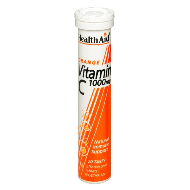 Health Aid Vitamin C Orange 1000mg Πορτοκάλι, 20 Αναβράζοντα Δισκία