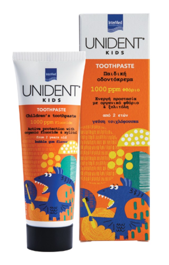 Intermed Unident Kids Toothpaste Παιδική Φθοριούχος Οδοντόκρεμα 1000 ppm, 50 ml
