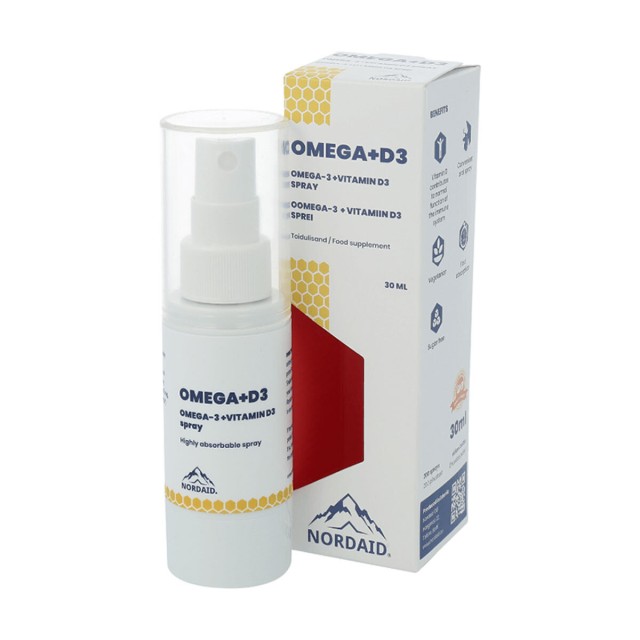 Nordaid Omega 3 + D3 Spray Ωμέγα-3 & Βιταμίνη D3, 30 ml