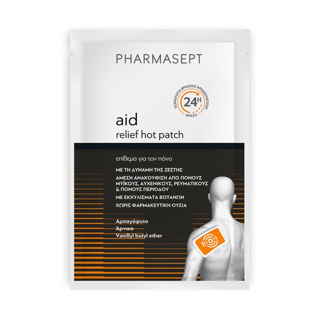Pharmasept Aid Relief Hot Patch Επίθεμα με Εκχυλίσματα Βοτάνων 9x14cm, 1 Tεμάχιο