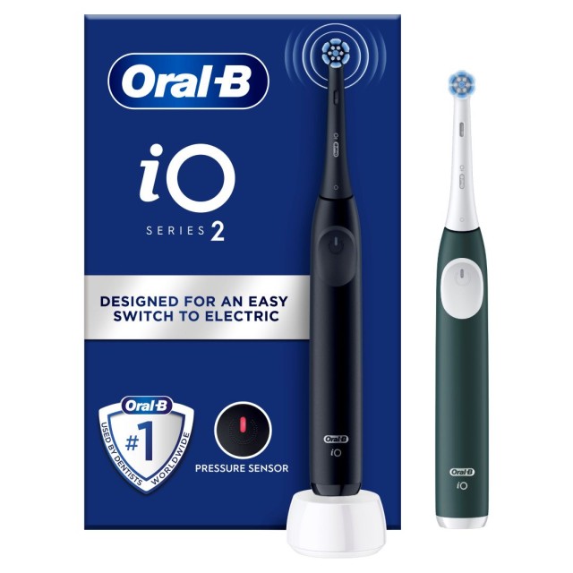 Oral-B iO Series 2 Ηλεκτρική Οδοντόβουρτσα Black & Green, 1+1