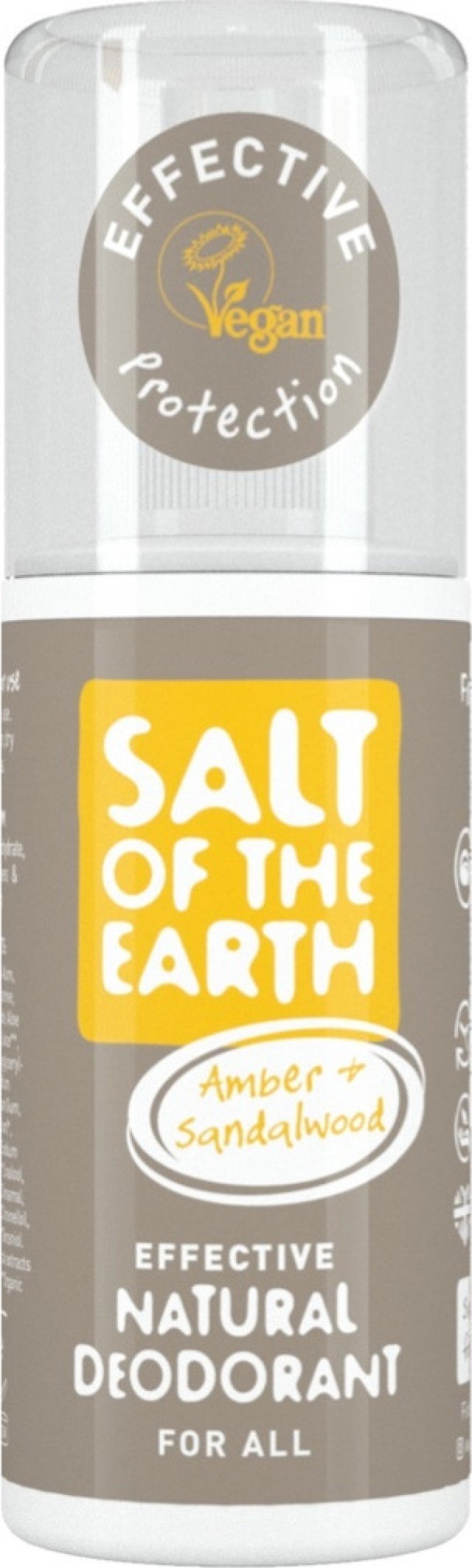 Salt of the Earth Vegan Natural Deodorant Spray Amber & Sandalwood Αποσμητικό Σπρέι, 100ml