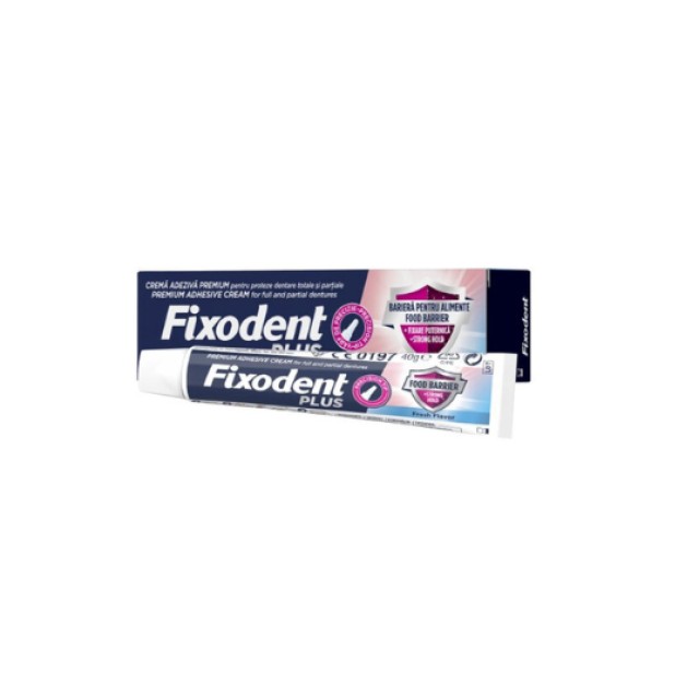 Fixodent Plus Food Barrier Fresh Denture Adhesive Στερεωτική Κρέμα Τεχνητής Οδοντοστοιχίας, 40g