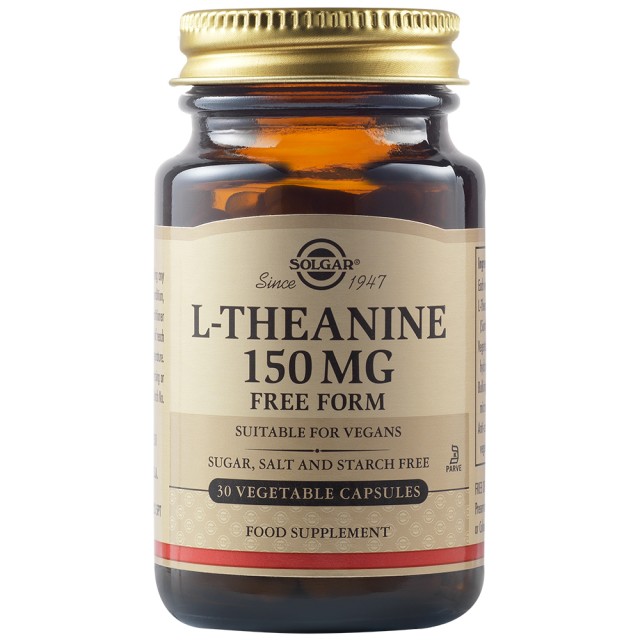 Solgar L-Theanine 150mg Συμπλήρωμα Διατροφής με L-Θεανίνη 30 Φυτικές Κάψουλες
