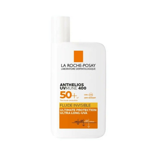 La Roche-Posay Anthelios Uvmune 400 spf50+ Invisible Fluid Αντηλιακό Προσώπου Για Πολύ Υψηλή Προστασία, 50ml