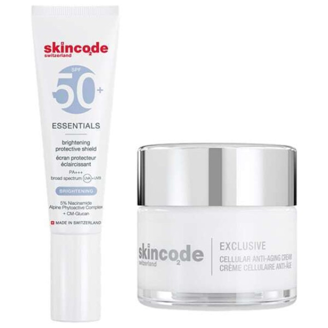 Skincode Exclusive Anti-Aging & Anti-Spot Kit με Cellular Anti-Aging Cream Αντιγηραντική Κρέμα Προσώπου 50ml + Brightening Protective Shield Αντηλιακή Κρέμα SPF50+ 30ml