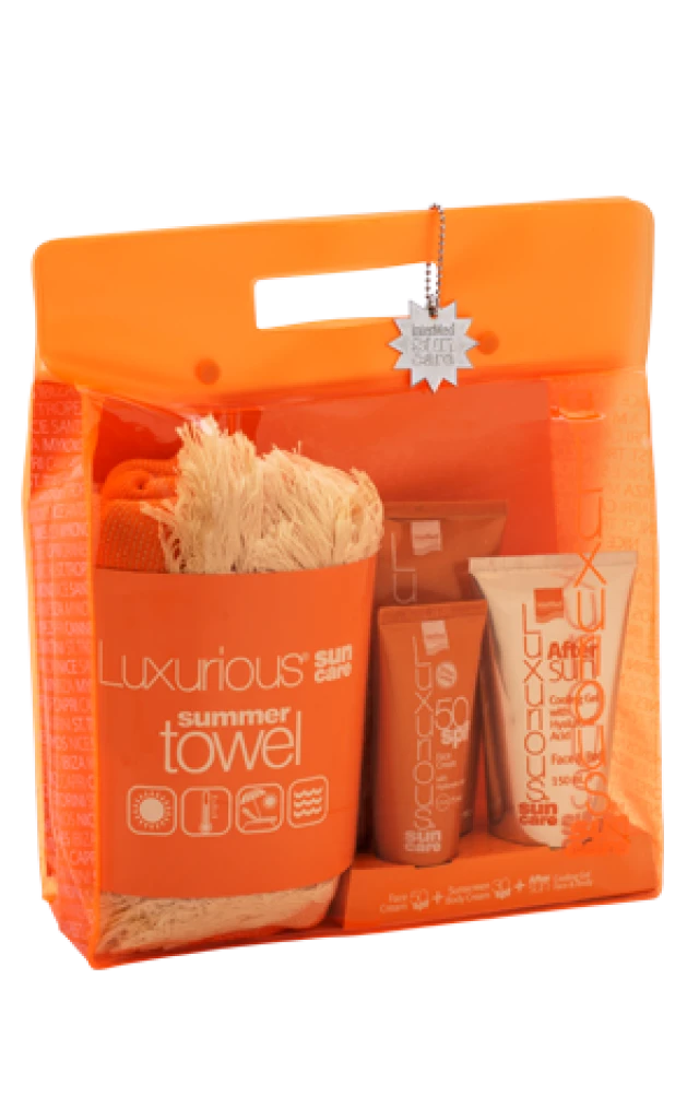 Luxurious Suncare Towel Kit Summer Package With Sunscreen Cream...