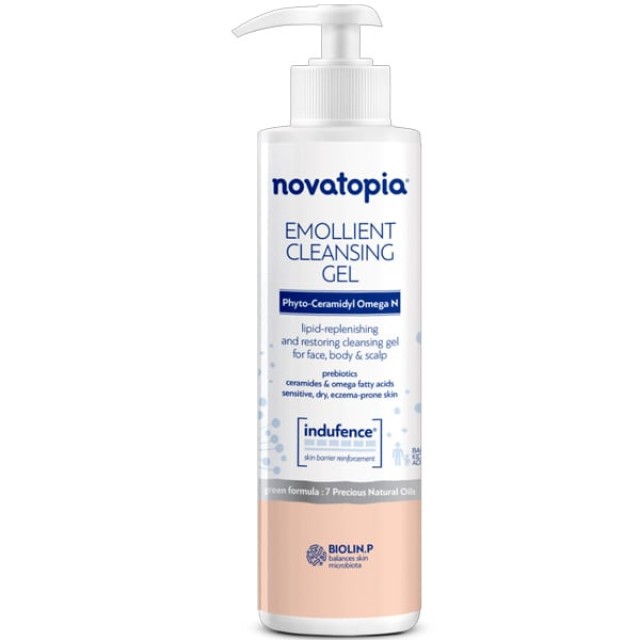Novatopia Emollient Cleansing Gel Υγρό Καθαρισμού για πρόσωπο, σώμα...