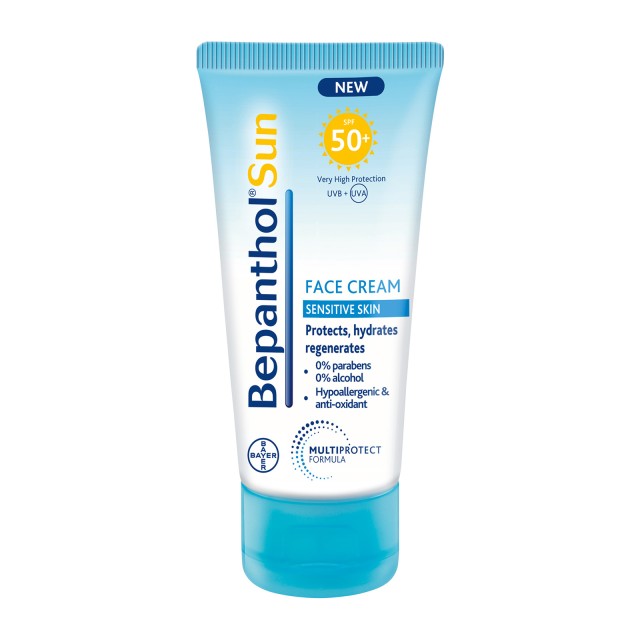 Bepanthol Sun SPF50+ Αντιηλιακή Κρέμα Προσώπου για το Ευαίσθητο Δέρ...