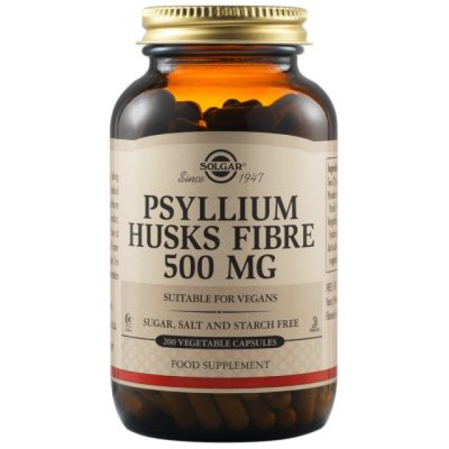 Solgar Psyllium Husks Fibre 500mg, 200 Φυτικές Κάψουλες