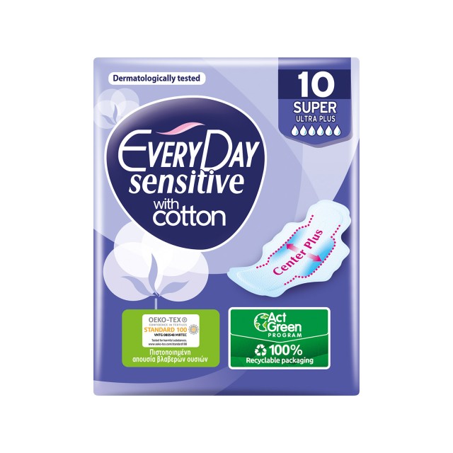 Every Day Sensitive Σερβιέτες Super Ultra Plus, 10 Τεμάχια