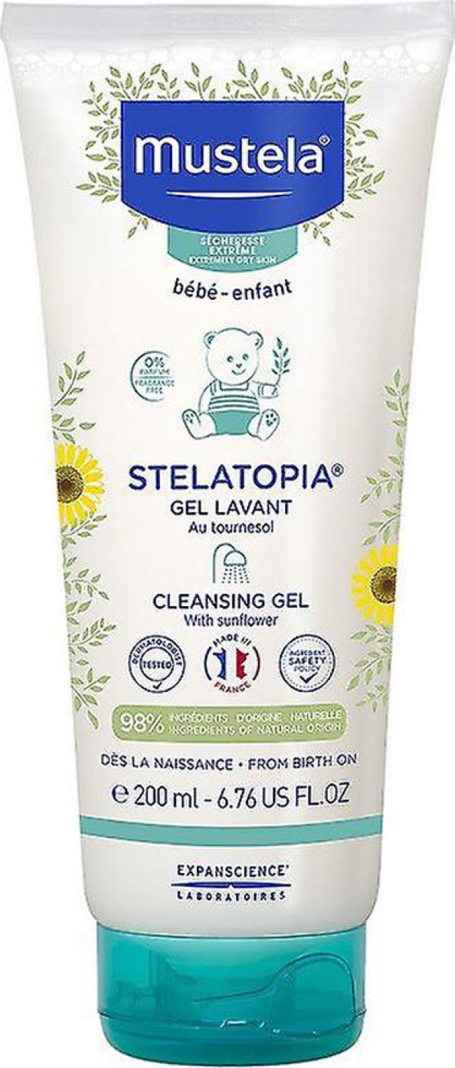 Mustela Stelatopia Cleansing Gel Βρεφικό Αφροντούς για Πρόσωπο - Σώμα - Μαλλιά, 200ml