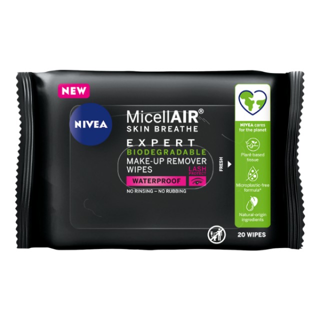 Nivea Micellair Professional Μαντηλάκια Ντεμακιγιάζ, 20 τεμάχια