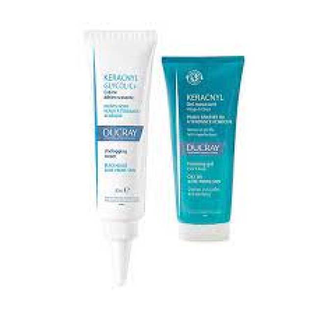 Ducray Πακέτο Προσφοράς  Keracnyl Glycolic+ Kρέμα Προσώπου για Δέρμα με Τάση Ακμής 30ml & Δώρο Ducray Keracnyl Αφρίζον Gel 40ml