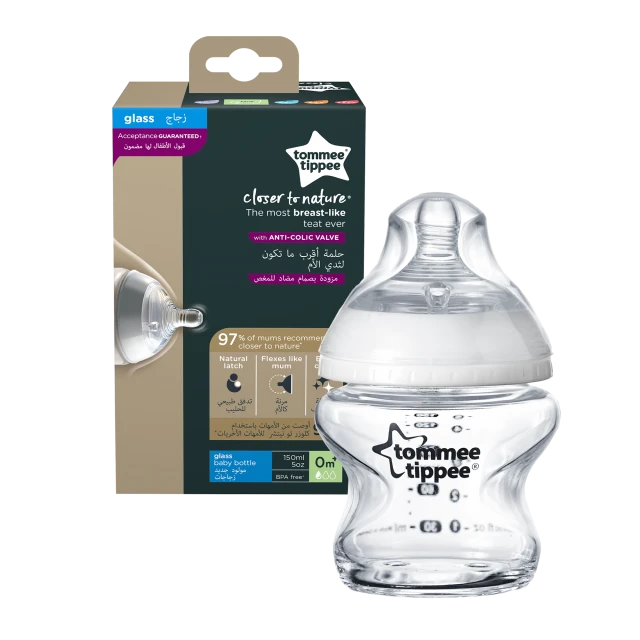 Tommee Tippee Closer To Nature Glass Low Flow Bottle 0...