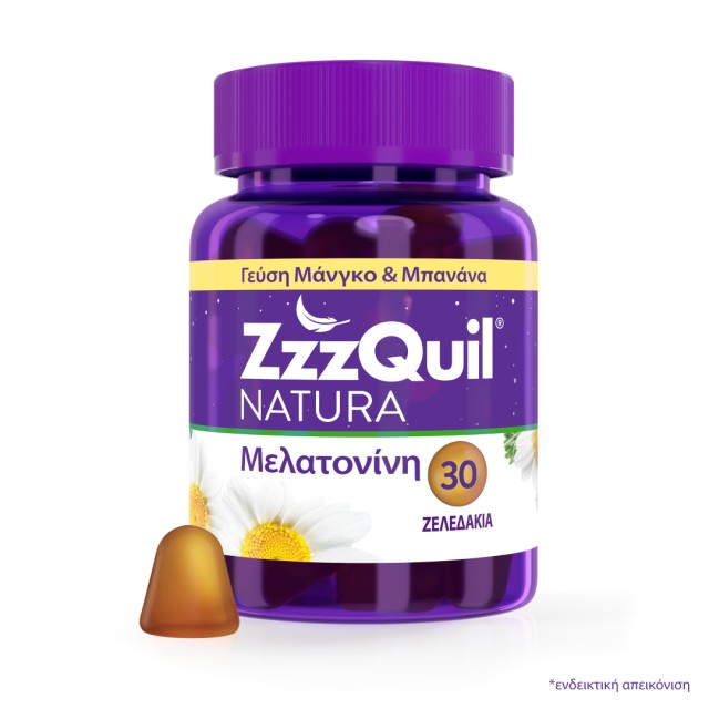 ZzzQuil Natura Συμπλήρωμα Διατροφής με Μελατονίνη Γεύση Μάνγκο-Μπανάνα, 30 Zελεδάκια
