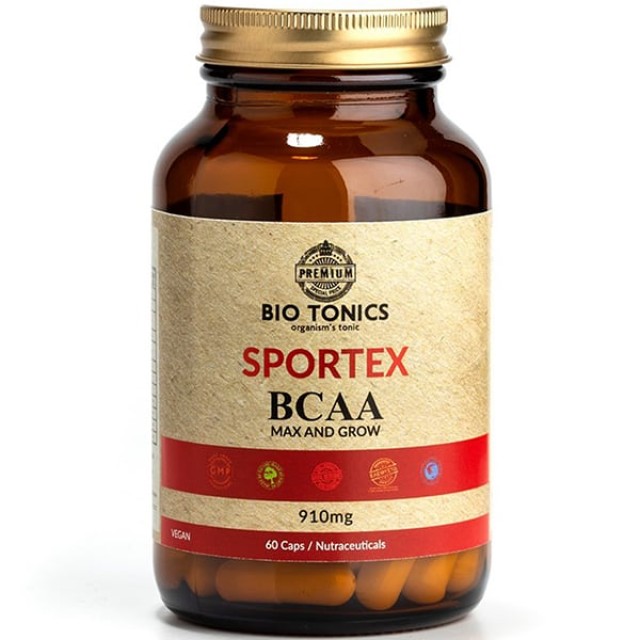 Bio Tonics Sportex BCAA 910mg, 60 Φυτικές Κάψουλες