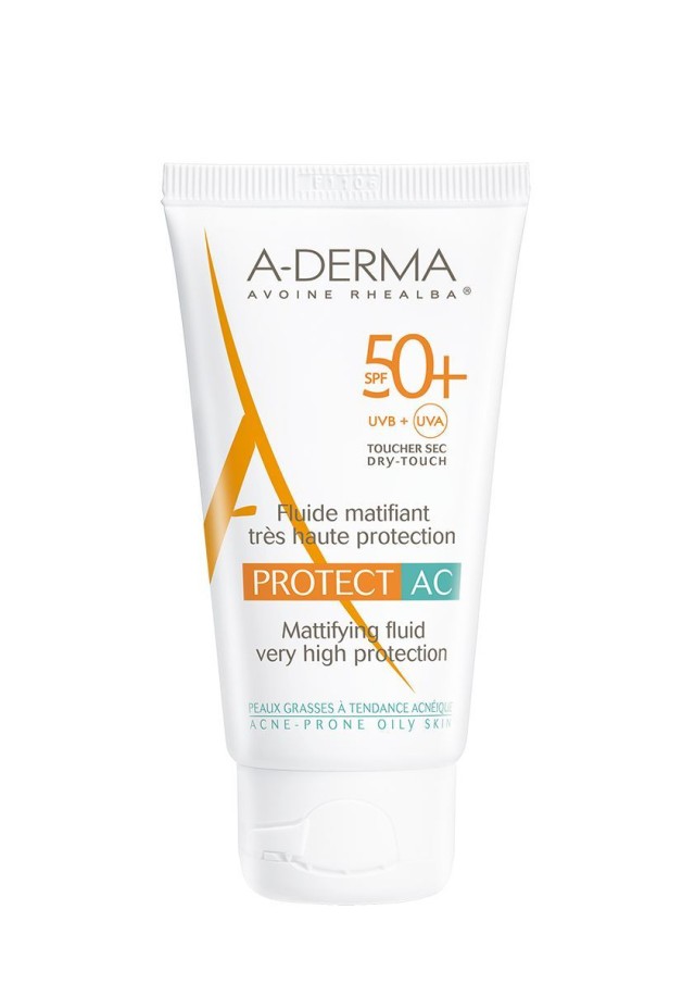 A-Derma Protect AC Matifiant Fluide SPF50+ Λεπτόρρευστη Αντηλιακή Κρέμα Προσώπου, 40ml