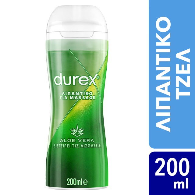 Durex Play Massage 2 in 1 Aloe Vera Gel Durex Λιπαντικό Τζελ, 200ml