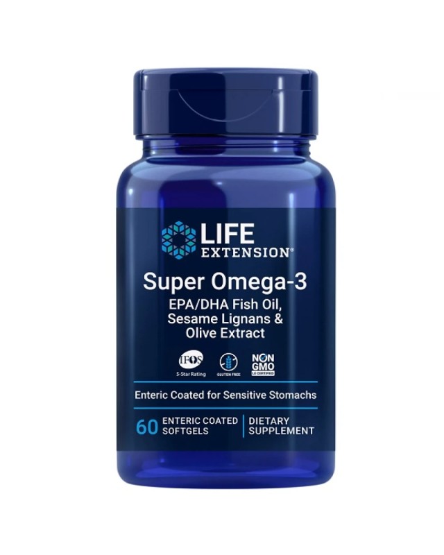 Life Extension Super Omega 3 with EPA/DHA with Sesame Lignans Olive Συμπλήρωμα Διατροφής με Ωμέγα 3 Λιπαρά Οξέα, 60 soft gels