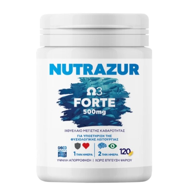 Nutrazur Ω3 Forte 500mg Συμπλήρωμα διατροφής με Ιχθυέλαιο πλούσιο σ...