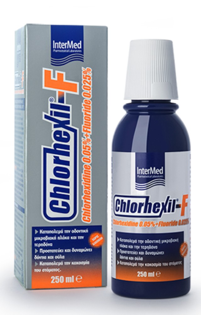 Chlorhexil-F Στοματικό Διάλυμα Καθημερινής Προστασίας Κατά της Πλάκας και της Κακοσμίας, 250ml