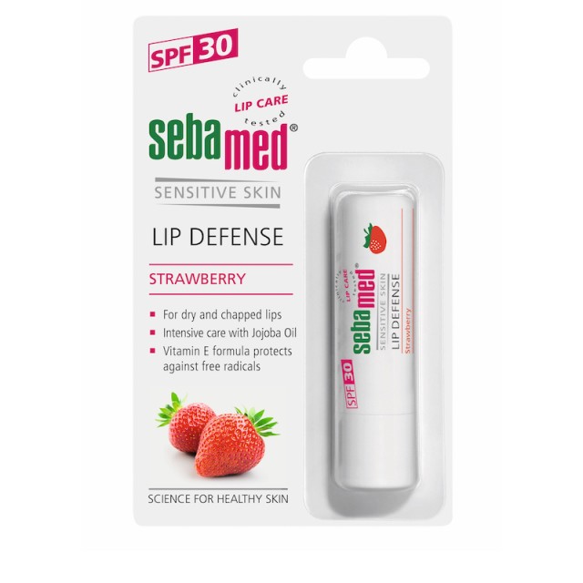 Sebamed Lip Defense Lipstick Strawberry SPF30 Lip Balm για Ξηρά και Αφυδατωμένα Χείλη, 4.8g