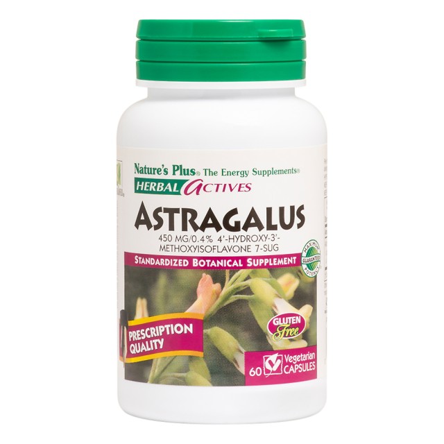 Natures Plus Astragalus 450mg Κατάλληλο για την Βελτίωση του Ανοσοποιητικού Συστήματος και Κρυολογήματα, 60 Φυτικές Κάψουλες