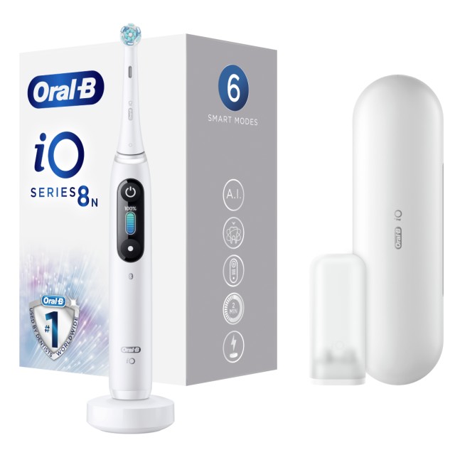 Oral-B iO Series 8 Ηλεκτρική Οδοντόβουρτσα Magnetic White Alabaster, 1 Τεμάχιο