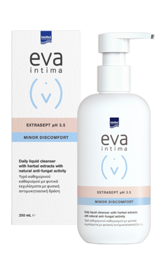 Intermed Eva Intima Wash Extrasept Υγρό Καθαρισμού της Ευαίσθητης Περιοχής με Ήπια Αντισηπτική Δράση, 250ml
