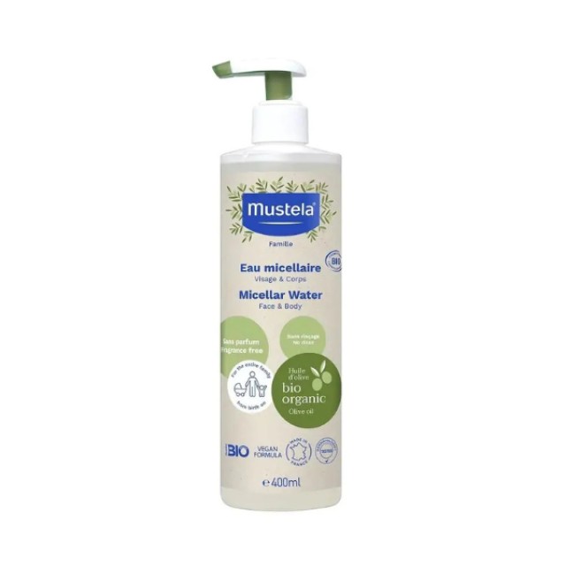 Mustela Bio Micellar Water Βρεφικό Μικκυλιακό Nερό Kαθαρισμού, 400ml