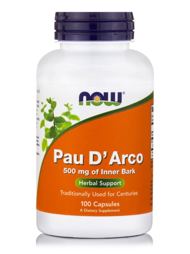 Now Foods Pau d Arco 500 mg Συμπλήρωμα Διατροφής για την Ενίσχυση του Ανοσοποιητικού, 100 Κάψουλες