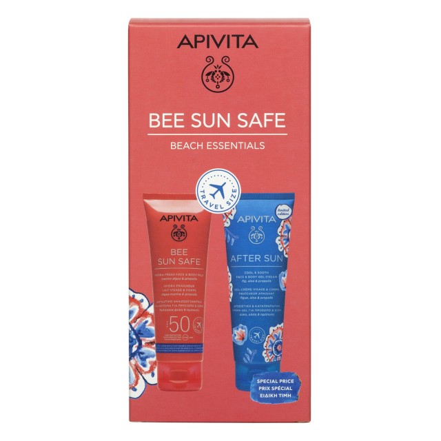 Apivita Promo Bee Sun Safe Hydra Fresh Face & Body Milk SPF50, 100ml + Cool & Sooth Face & Body Gel Cream, 100ml