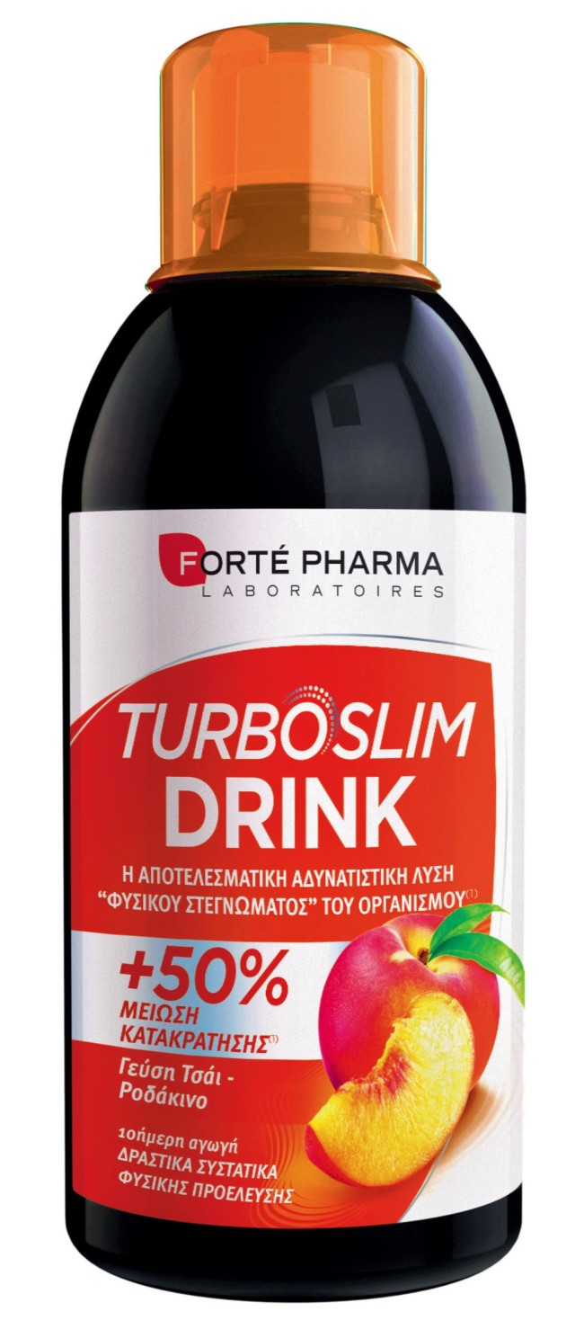 Forte Pharma Turboslim Drink Framboise, Για την Ενίσχυση Καύσεων και την Αποτοξίνωση με Γεύση Πράσινο Τσάι - Ροδάκινο, 500ml