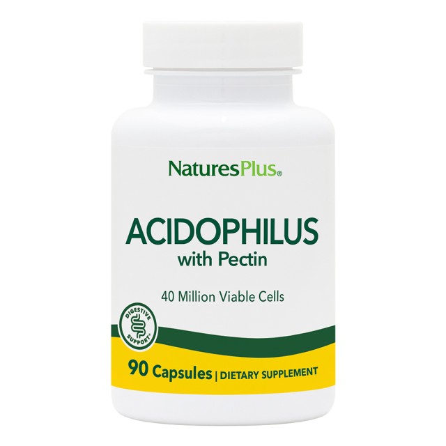 Natures Plus Acidophilus Συμπλήρωμα Προβιοτικών, 90 Φυτικές Κάψουλες