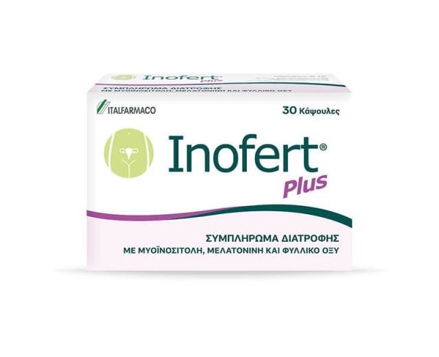 Inofert Plus - Συμπλήρωμα Διατροφής που Συμβάλλει στην Αύξηση της Γονιμότητας, 30 Κάψουλες