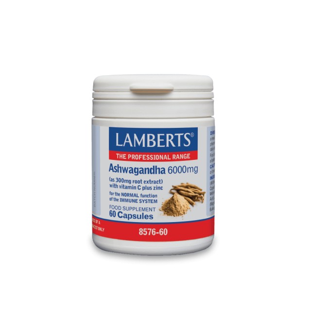 Lamberts Ashwagandha 6000mg Συμπλήρωμα Διατροφής Ανοσοποιητικού, 60 Κάψουλες