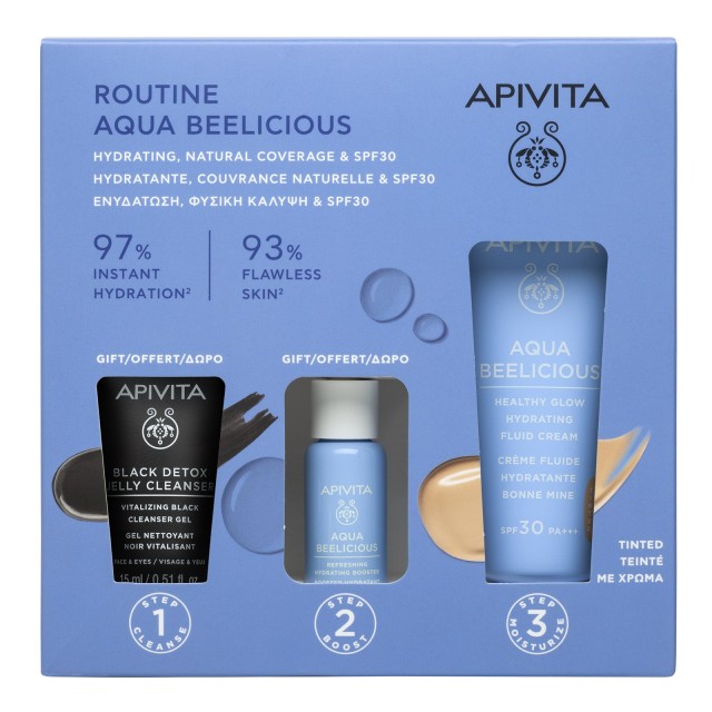 Apivita Promo Aqua Beelicious Hydrating Fluid Cream Tinted SPF30 Εν...