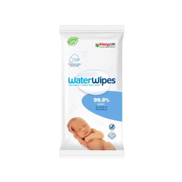 WaterWipes Οικολογικά Μωρομάντηλα με 99,9% Νερό, 28 Τεμάχια