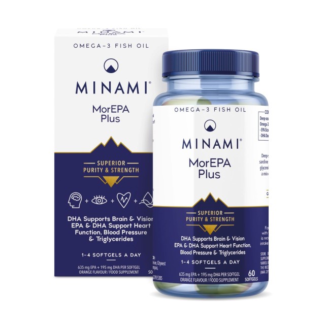 Minami MorEpa Plus Συμπλήρωμα Διατροφής Συμπυκνωμένου Ιχθυελαίου Για Την Καλή Λειτουργία Του Καρδιαγγειακού Συστήματος, 60 Μαλακές Κάψουλες