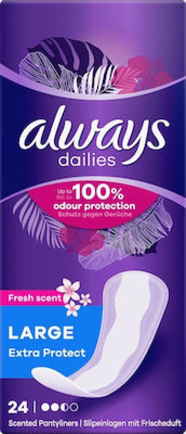 Always Dailies Extra Protect Fresh Scent Large Σερβιετάκια 24τμχ