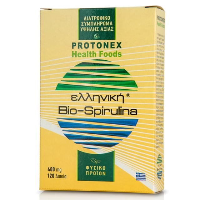 Protonex Ελληνική Bio-Spirulina 400mg, 120 Tαμπλέτες